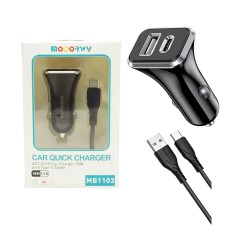 Modorwy QC3,0+PD Car Charger MA1103 with Type C cable 5V 2.4A 18W Black Modorwy QC3,0+PD Car Charger MA1103 with Type C cable 5V 2.4A 18W Black